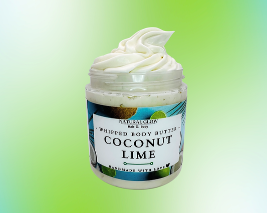 Coconut Lime shea body butter with creamy whipped finish