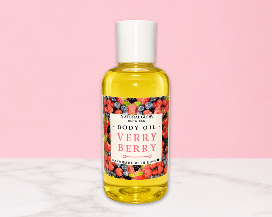 very berry scented moisturizing body oil by Natural Glow Hair & Body