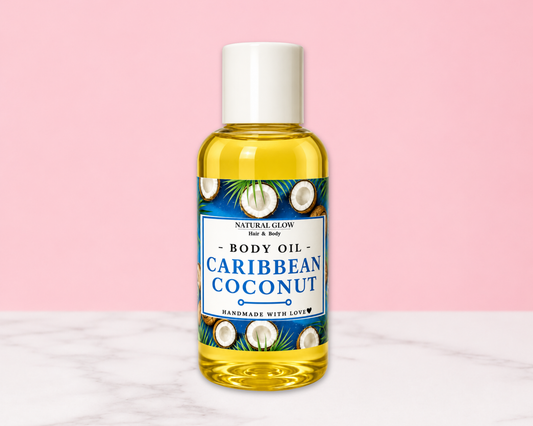 caribbean coconut moisturizing body oil by Natural Glow Hair & Body