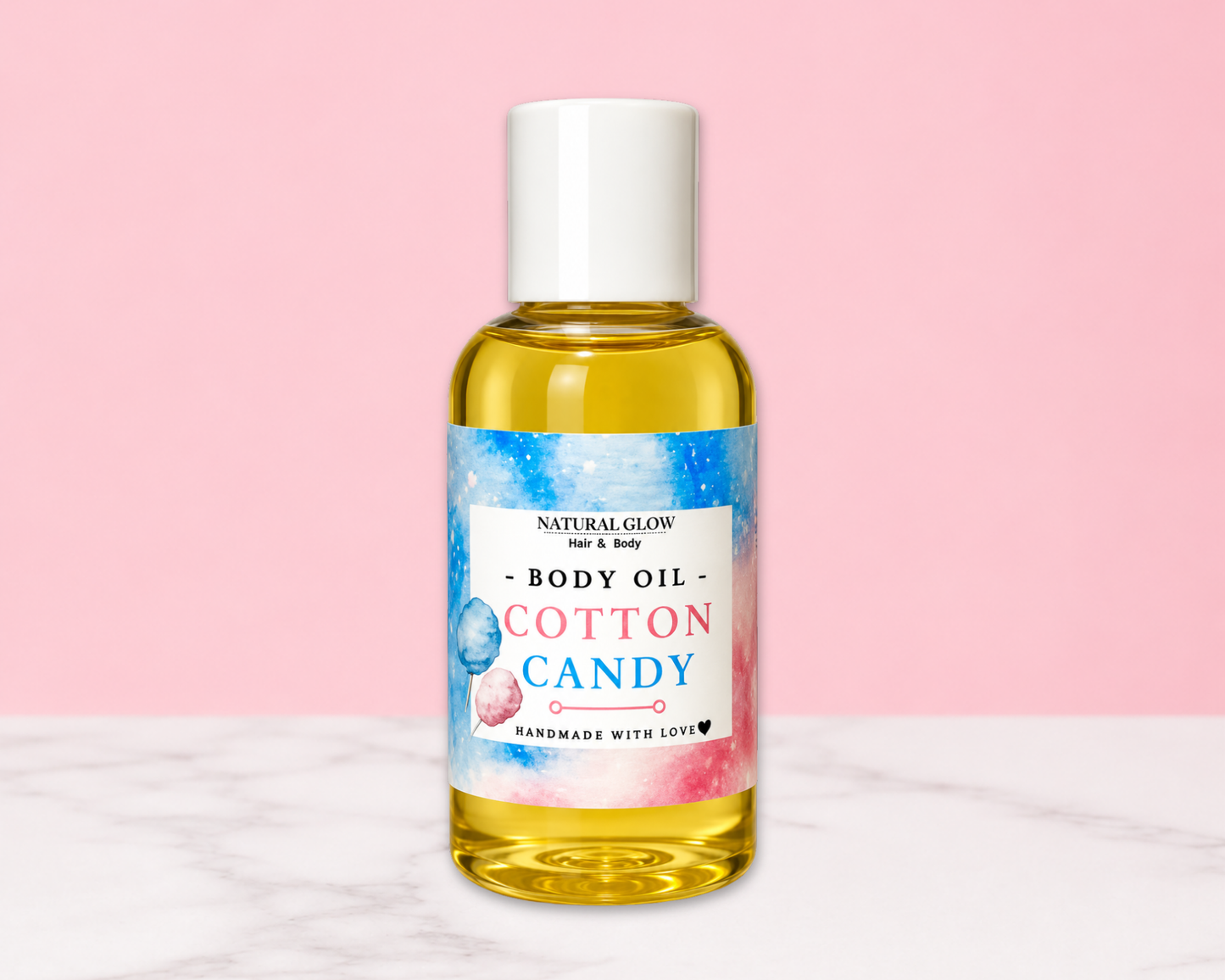 cotton candy moisturizing body oil by Natural Glow Hair & Body
