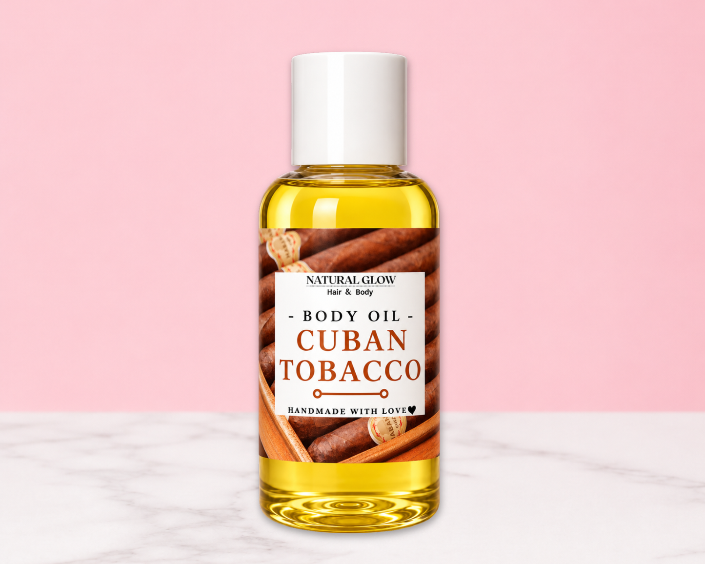 Cuban Tobacco body oil for men by Natural Glow Hair & Body