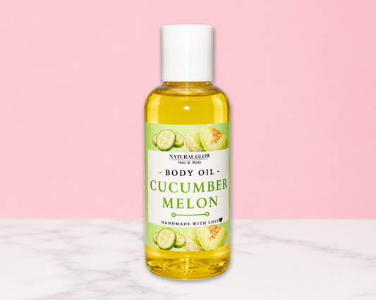 cucumber melon moisturizing body oil by Natural Glow Hair & Body