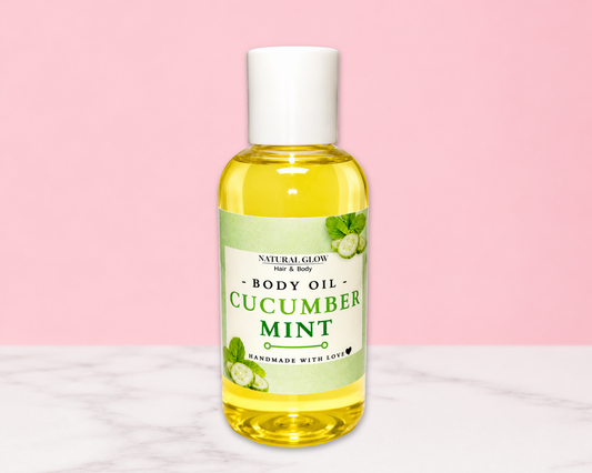 cucumber mint moisturizing body oil by Natural Glow Hair & Body