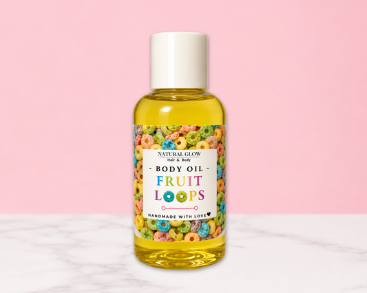 fruit loops moisturizing body oil by Natural Glow Hair & Body