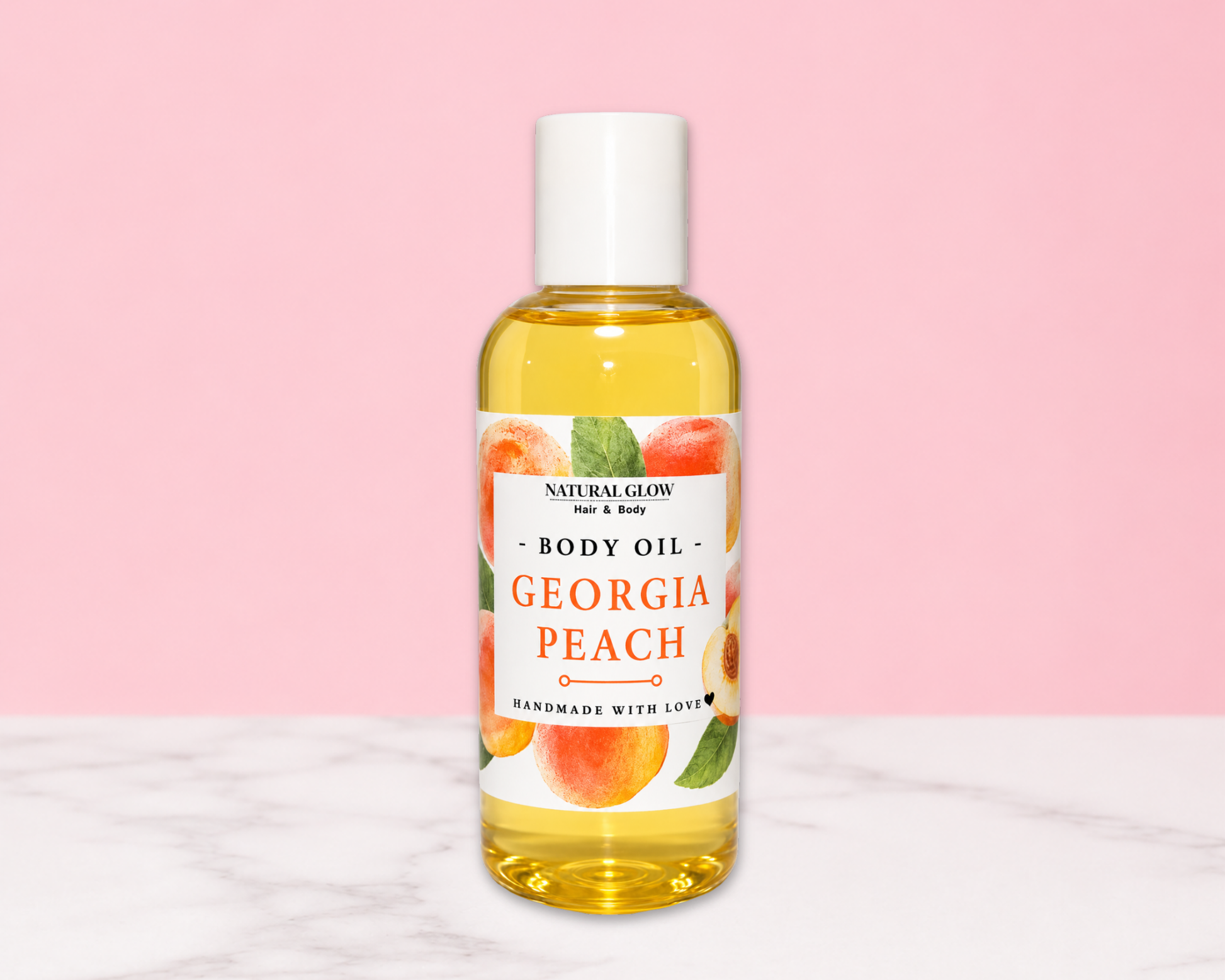 georgia peach moisturizing body oil by Natural Glow Hair & Body