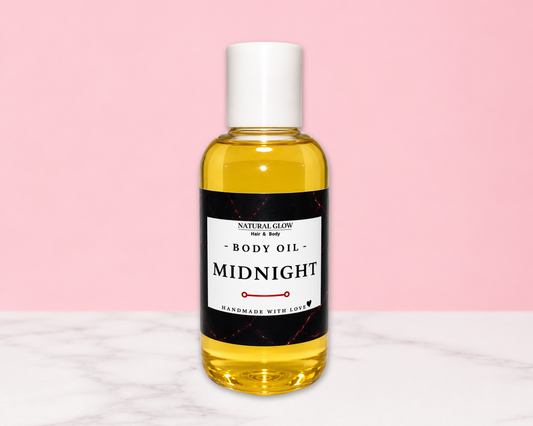 midnight mens moisturizing body oil by Natural Glow Hair & Body