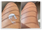 Before-and-after photo showing dry legs and moisturized legs after applying Natural Glow whipped body butter
