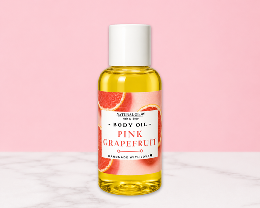 pink grapefruit moisturizing body oil by Natural Glow Hair & Body