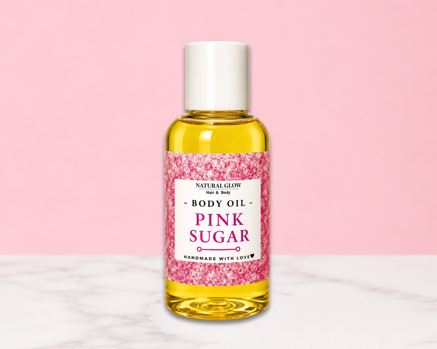 pink sugar moisturizing body oil by Natural Glow Hair & Body