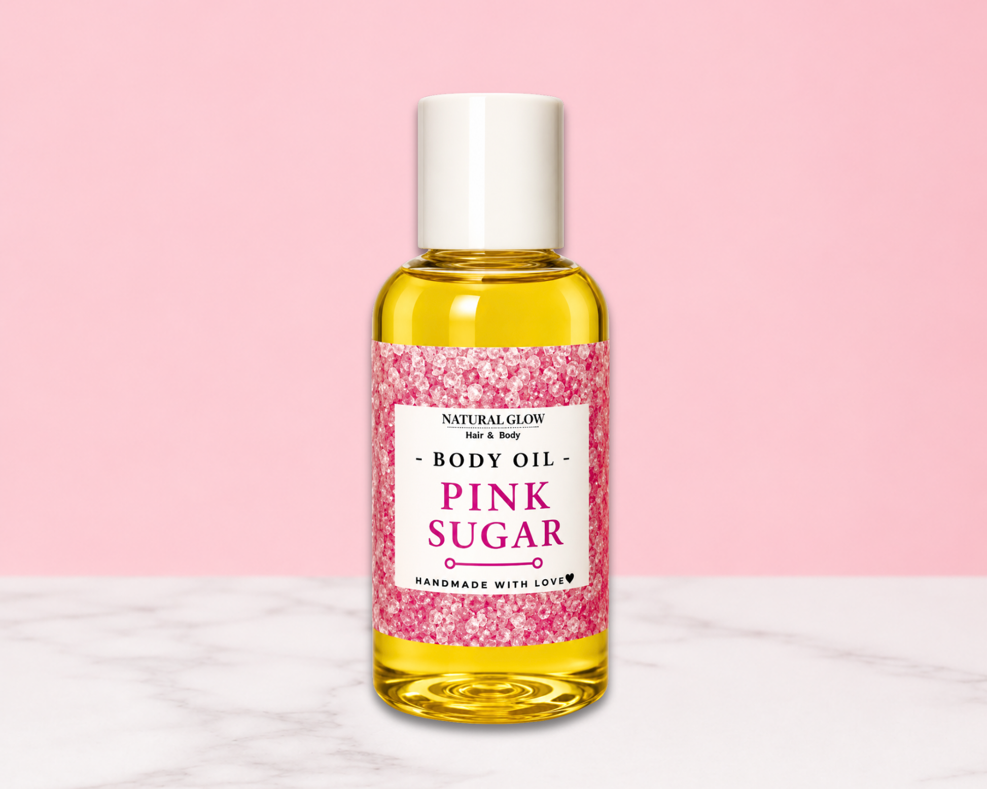 pink sugar moisturizing body oil by Natural Glow Hair & Body