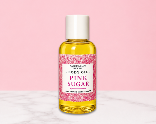 pink sugar moisturizing body oil by Natural Glow Hair & Body
