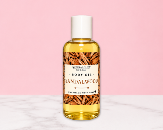 sandalwood moisturizing body oil by Natural Glow Hair & Body
