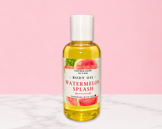watermelon scented moisturizing body oil by Natural Glow Hair & Body