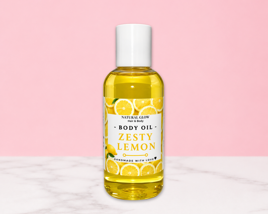 zesty lemon moisturizing body oil by Natural Glow Hair & Body